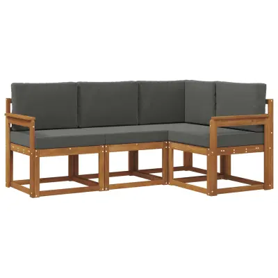 vidaXL Zunanja garnitura za sedenje 4 pcs Naravna in antracitna