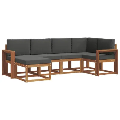 vidaXL Zunanja garnitura za sedenje 6 pcs Naravna in antracitna