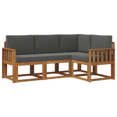 vidaXL Zunanja garnitura za sedenje 4 pcs Naravna in antracitna