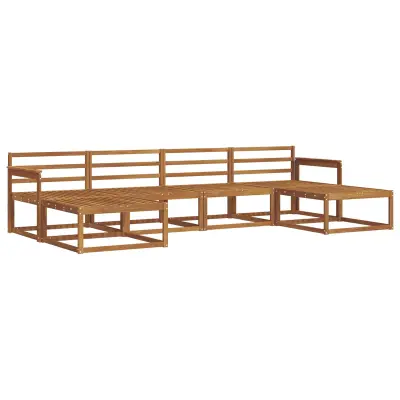 vidaXL Zunanja garnitura za sedenje 6 pcs Naravna Masiven les akacije