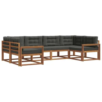 vidaXL Zunanja garnitura za sedenje 6 pcs Naravna in antracitna