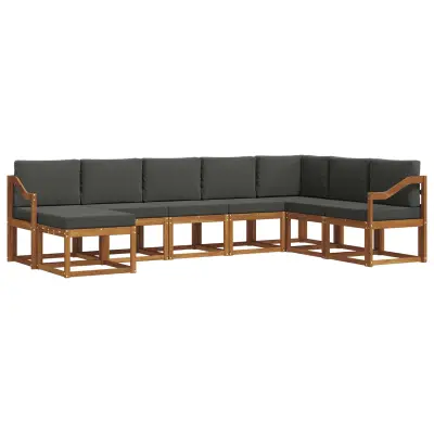 vidaXL Zunanja garnitura za sedenje 8 pcs Naravna in antracitna