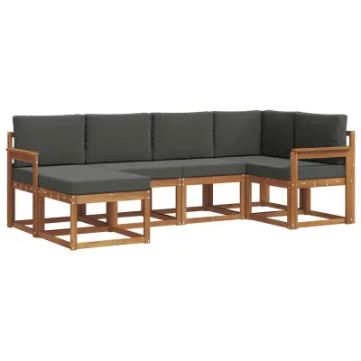 vidaXL Zunanja garnitura za sedenje 6 pcs Naravna in antracitna