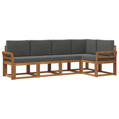 vidaXL Zunanja garnitura za sedenje 5 pcs Naravna in antracitna