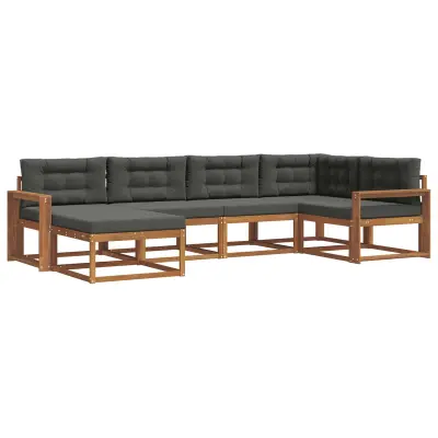 vidaXL Zunanja garnitura za sedenje 6 pcs Naravna in antracitna