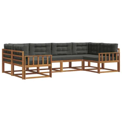 vidaXL Zunanja garnitura za sedenje 6 pcs Naravna in antracitna