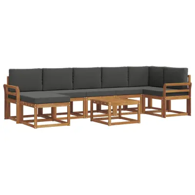 vidaXL Zunanja garnitura za sedenje 8 pcs Naravna in antracitna