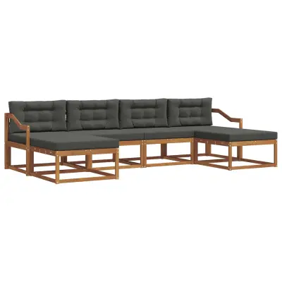 vidaXL Zunanja garnitura za sedenje 6 pcs Naravna in antracitna