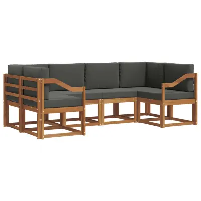 vidaXL Zunanja garnitura za sedenje 6 pcs Naravna in antracitna