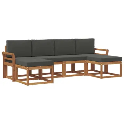 vidaXL Zunanja garnitura za sedenje 6 pcs Naravna in antracitna