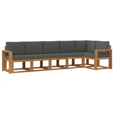 vidaXL Zunanja garnitura za sedenje 6 pcs Naravna in antracitna