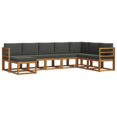 vidaXL Zunanja garnitura za sedenje 8 pcs Naravna in antracitna