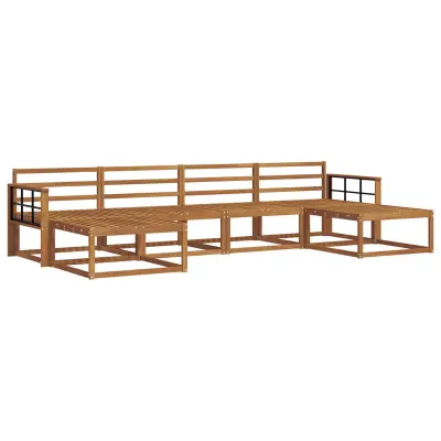 vidaXL Zunanja garnitura za sedenje 6 pcs Naravna Masiven les akacije