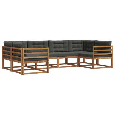 vidaXL Zunanja garnitura za sedenje 6 pcs Naravna in antracitna