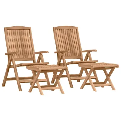 vidaXL Komplet za jedilnico v vrtu 4 pcs Rjava Trden tikov les