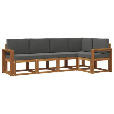 vidaXL Zunanja garnitura za sedenje 5 pcs Naravna in antracitna