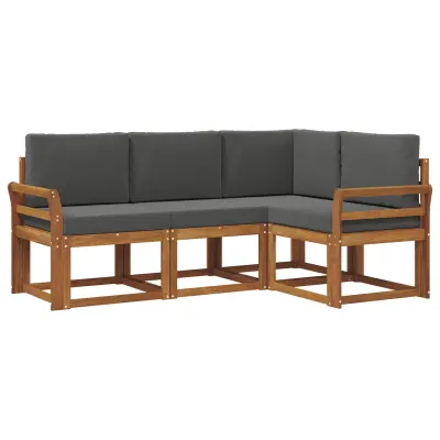 vidaXL Zunanja garnitura za sedenje 4 pcs Naravna in antracitna