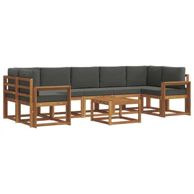 vidaXL Zunanja garnitura za sedenje 8 pcs Naravna in antracitna