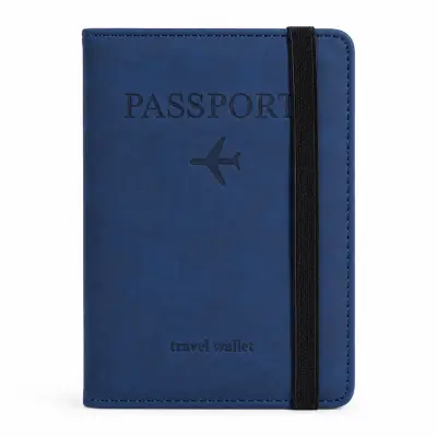 Potovalni etui za potni list, RFID zaščita, predali za kartice in SIM-kartico | PASSHOLD Temno modra