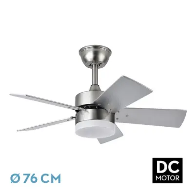 Stropni ventilator Fabrilamp Marta DC 36W Nickel 5 lopatic