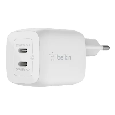 Polnilnik Belkin WCH011VFWH 45W z dvojno USB-C