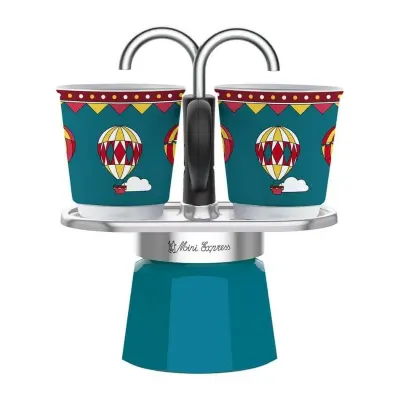 Kavni aparat Bialetti Mini Express Zimska dežela Turquoise 2 skodelici