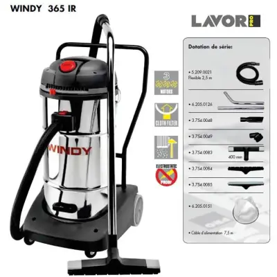 Industrijski sesalnik Lavorwash Windy 365 IR 3600W 65L