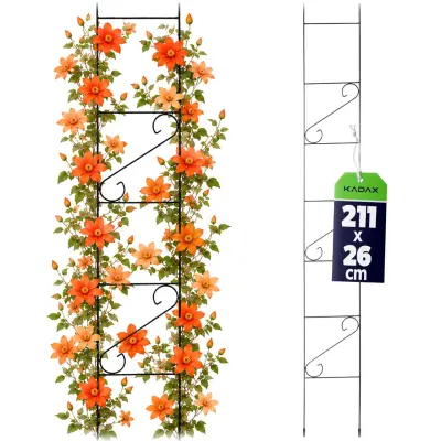 Vrtna lestev za rastline, opora za rože, kovinska, 210 cm, močna pergola