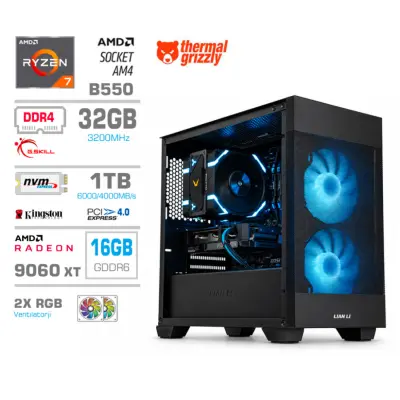 Računalnik MEGA MT S7X R7-5800X/RX9060 XT/32GB/1TB/750W/Brez OS/črna RGB