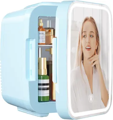 YASHE Prenosni mini hladilnik, 4 L, 50 W, modra, AC/DC
