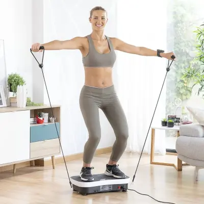 Vibracijska plošča SYNERFIT Power-Fit z ročajem, bela