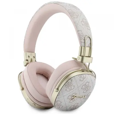 Brezžične slušalke Guess ENC Metal 4G Script Logo Pink