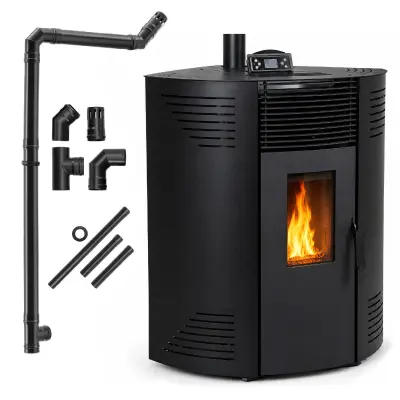 Peč na pelete THUNDER DYLAN 10,6 kW z Wi-Fi in kompletom dimovodnih cevi Ø80 mm