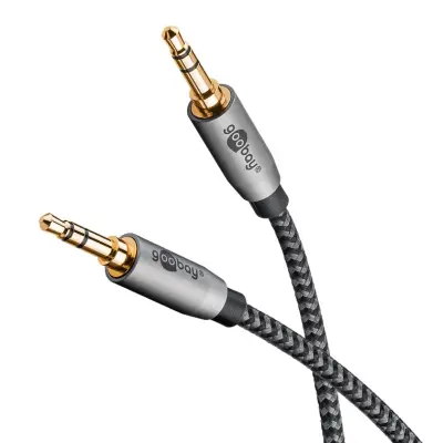 Avdio kabel Goobay 65272 3.5mm TRS črn/srebrn 0.5m
