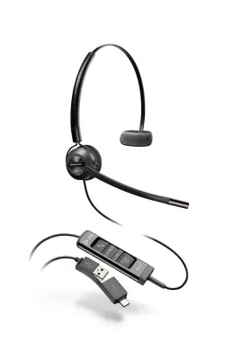 Monaural slušalke Plantronics Poly EncorePro 545 z USB-A in USB-C