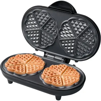 Waffle Maker Bestron adwm1000bl s srčastimi vaflji