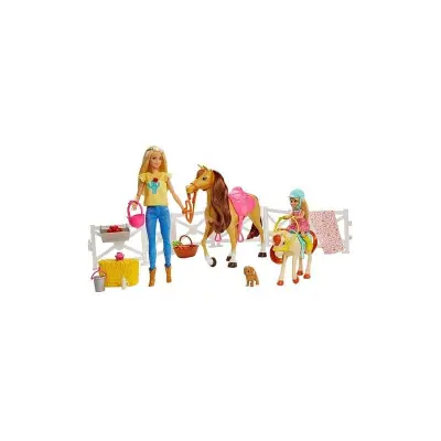 Igrača Barbie - Barbie in Chelsea - Set prijateljev s konji