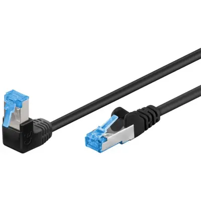 Omrežni kabel Goobay CAT6a 90-stopinjski črn 2m