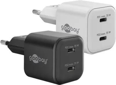 Goobay USB-C PD GaN Dvojni polnilec 35 W