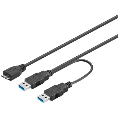 Kabel USB 3.0 Goobay Dual Power SuperSpeed 0.3m