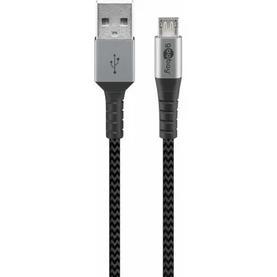 Kabel za prenos podatkov Goobay 49282 Micro-USB do USB-A 1m s tekstilnim plaščem