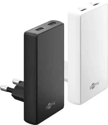 Polnilnik Goobay 75725 USB-C 65W z dvojno vtičnico