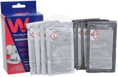 Kits za čiščenje Wpro kdc001 z 4 vrečkami za odstranjevanje vodnega kamna in 4 vrečkami za odstranjevanje maščob