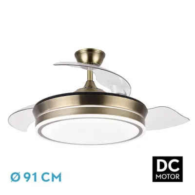 Stropni ventilator Fabrilamp Bayomo S zlati 72W