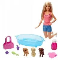 Igrača Barbie Doggie Bathing Set z 3 kužki