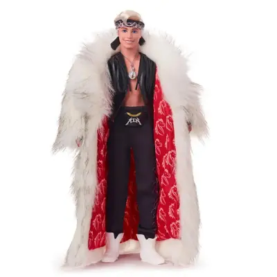 Pupa Ken Barbie z elegantnim plaščem iz umetnega krzna