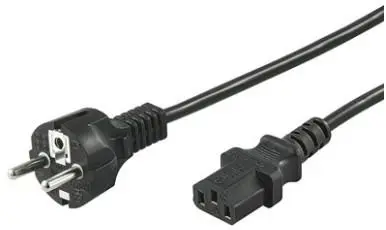 Napajalni kabel Goobay 2 m, črn - Tip F (CEE 7/7)