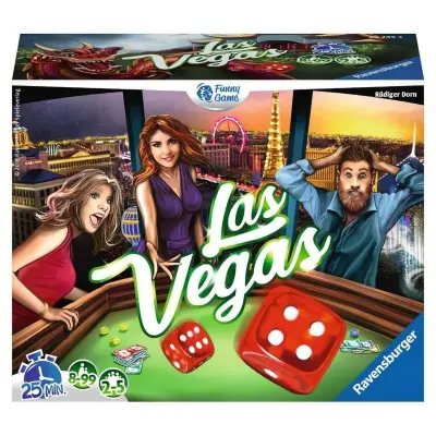 Družabna igra Ravensburger Las Vegas z barvitimi komponentami