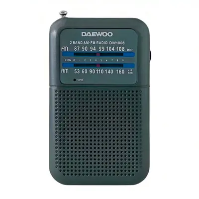 Prenosna radio Daewoo DW1008 AM/FM, teleskopska antena, črna, kompaktna