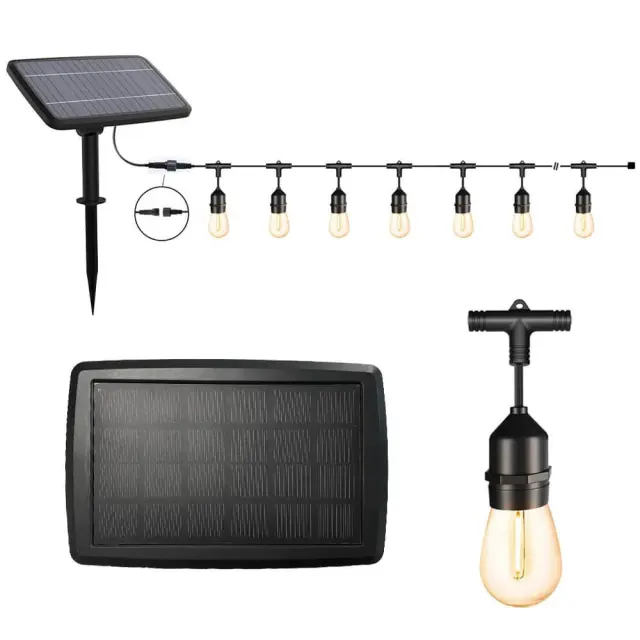 15m Solar LED Luči z Daljinskim Upravljalnikom, Vodoodporni, 15 Žarnic ...